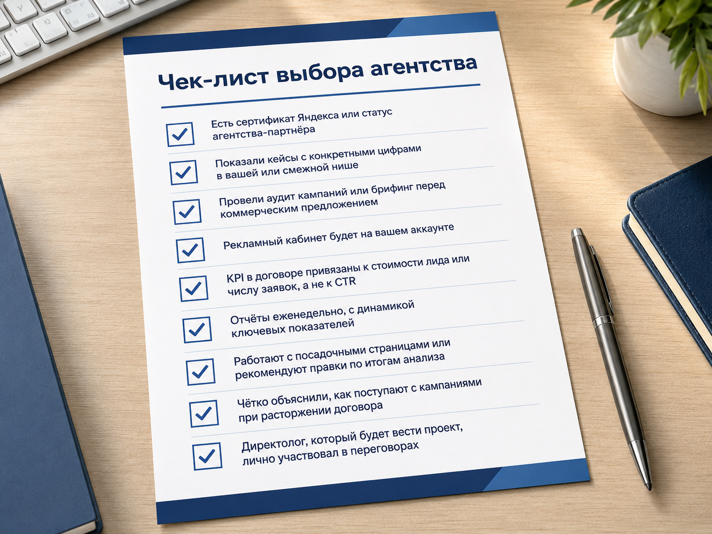 Чек-лист выбора агентства Яндекс Директ для бизнеса